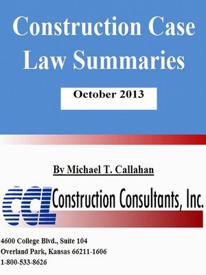 cover image of Construction Case Law Summaries